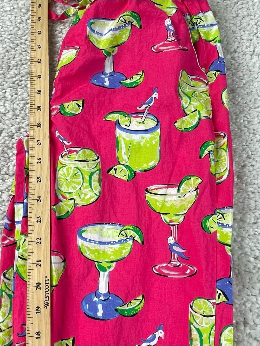 Anthropologie printfresh margarita lime bird pants pockets hot pink small